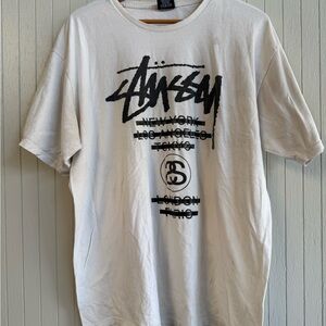 Stussy White Graphic T-Shirt for Men
